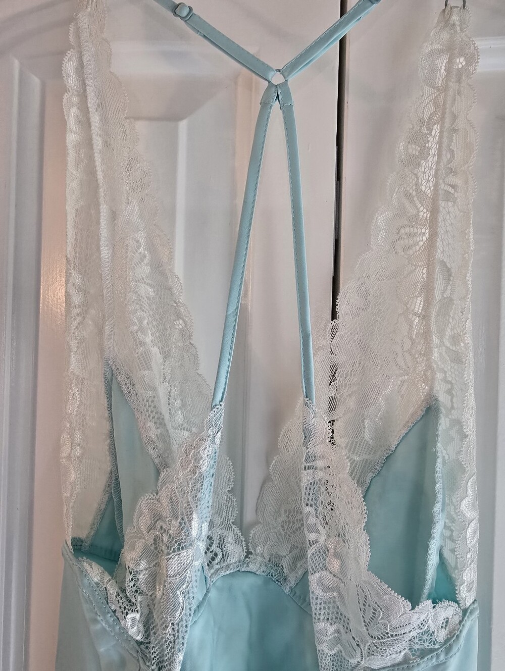 Jezebel Light Blue Lace-Trim Chemise With Adjustable Straps (NWT) - Picture 5 of 14